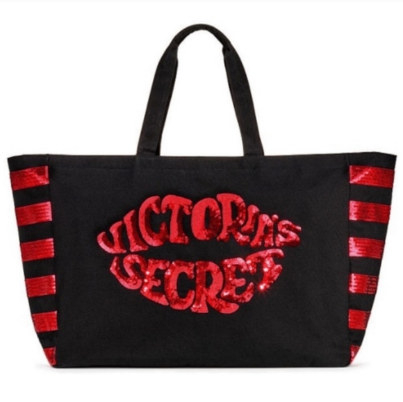 Victoria Secret Sequin Lips Tote Bag - Picture 1 of 6